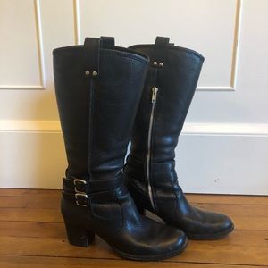 Born Lewisa Black Belted Boots Size 7 W31675